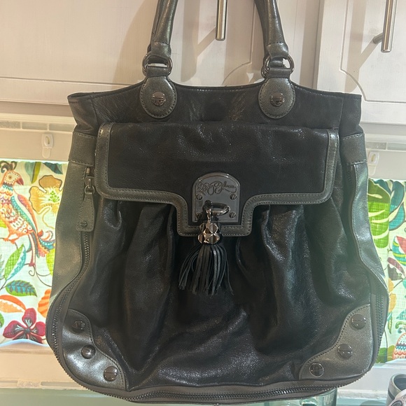 Betsey Johnson Black Shoulder Bag with Tassel - Picture 1 of 6